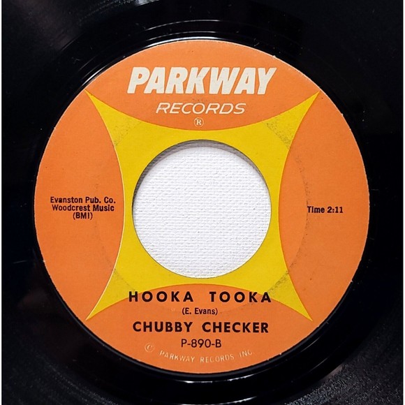 Chubby Checker ‎Vinyl 45 Loddy Lo / Hooka Tooka on Parkway VG+ R&B/Rock & Roll - Picture 2 of 2